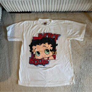 Vintage RARE 1996 Betty Boop Face White T-Shirt
